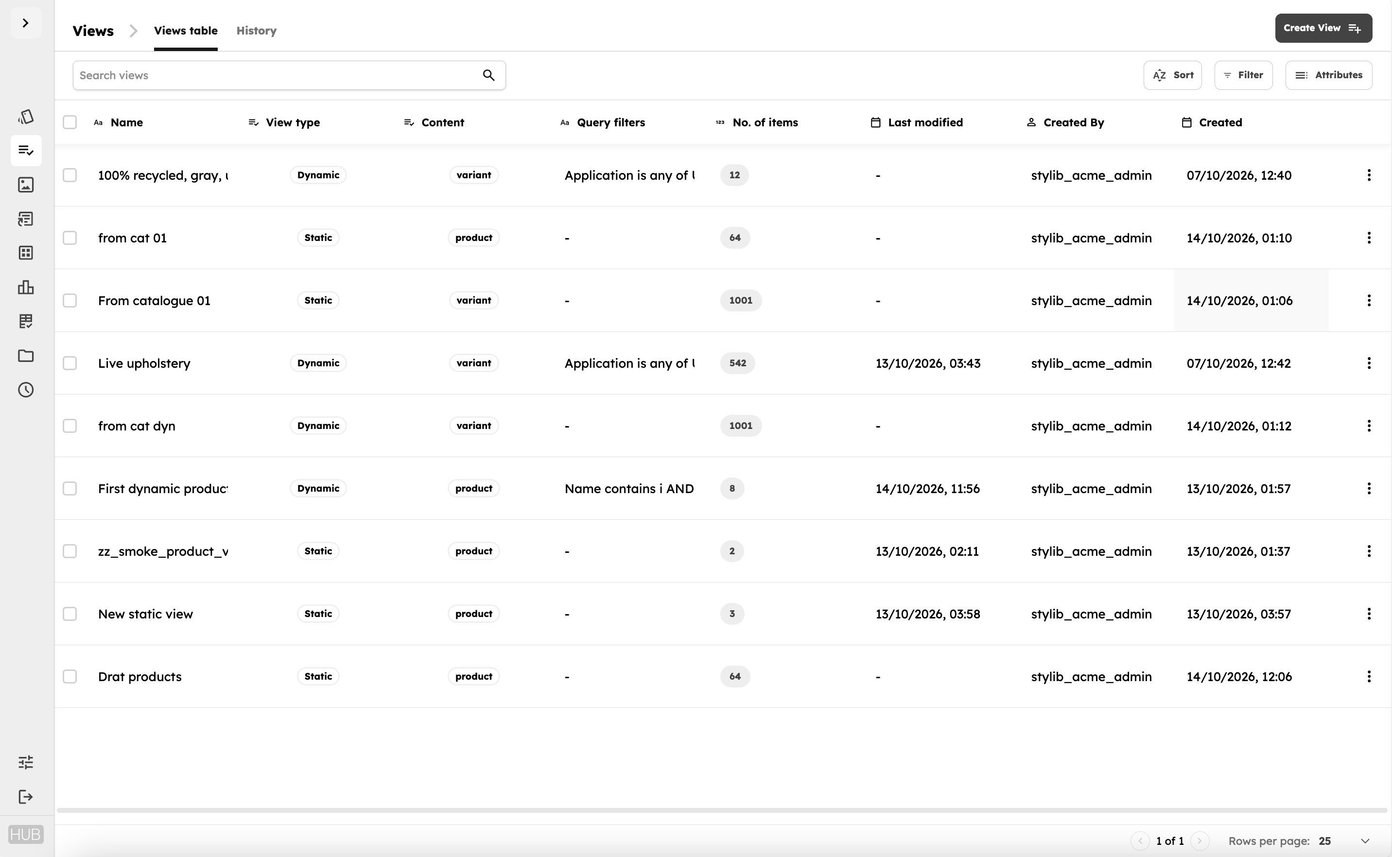 The Views management module. Views are a simple and effective way for creating product lists.